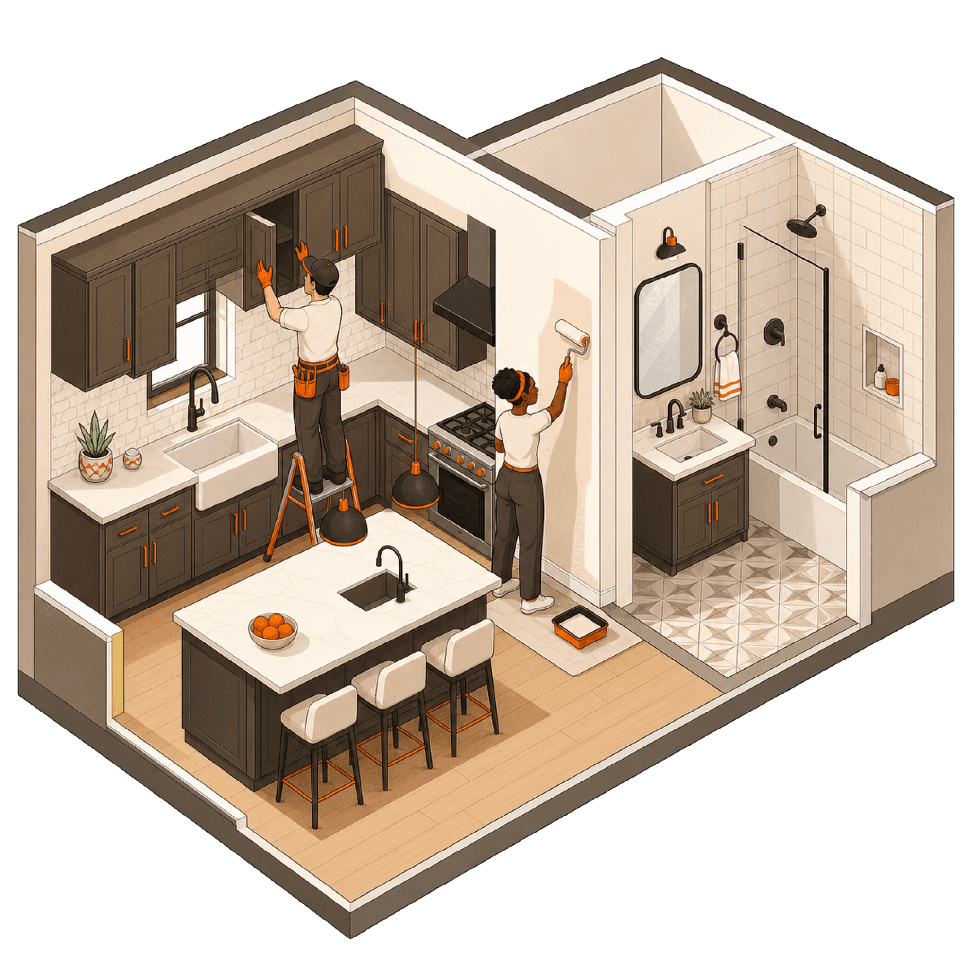 Kitchen and bathroom remodel renovation Phoenix Arizona Desert Wolf Developers