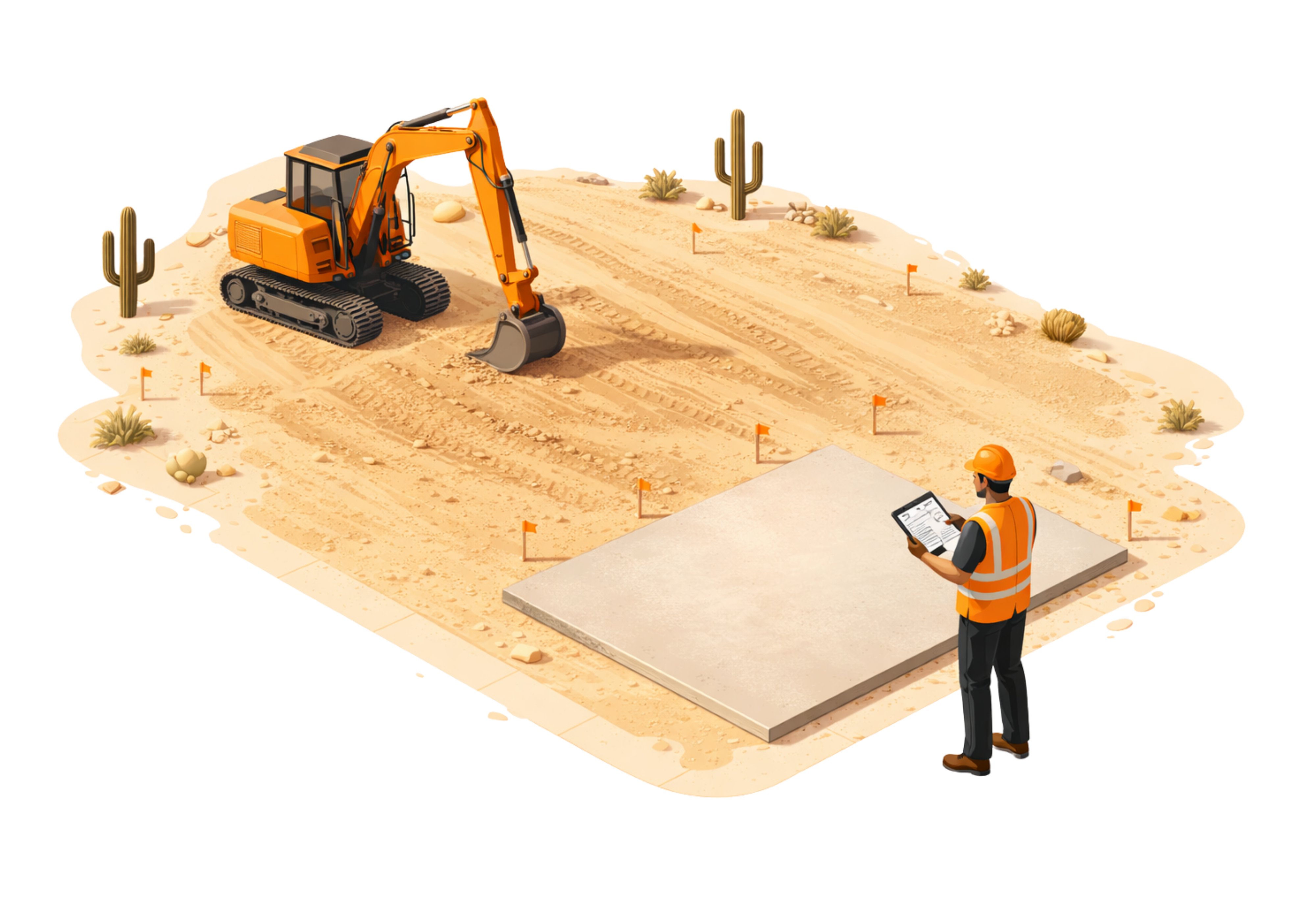 Site preparation grading excavation Phoenix Arizona new construction Desert Wolf